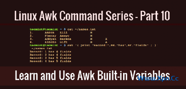 linux下 awk内置变量使用介绍